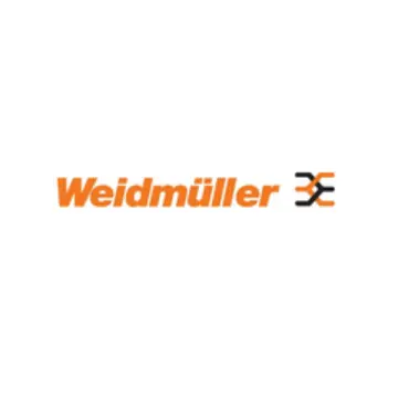 Logo van Weidmüller, specialist in industriële connectiviteit en leverancier van klemmenstroken voor de overzichtelijke verdeelborden van Kompanjonn